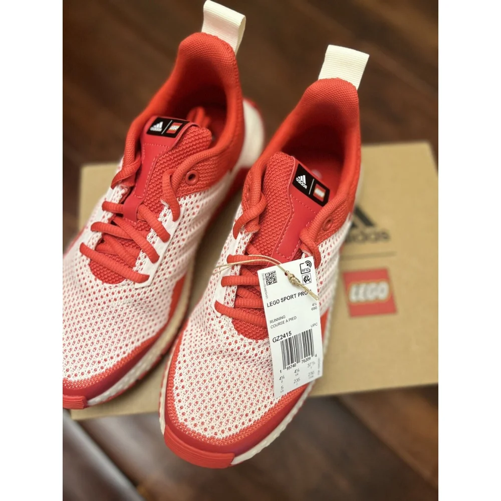 adidas X LEGO Sport Pro Kids Shoes, Youth Unisex Boy's Girl's Red/White Youth 5